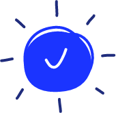 Blue circle with white check mark representing accountability