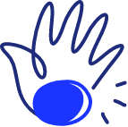 blue and transparent hand illustration representing community