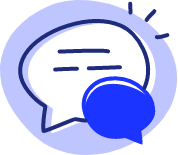 chat bubbles on blue background icon