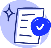 paper and check mark icon on blue background